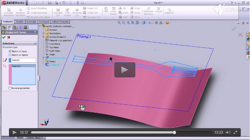 SolidWorks教程13 - 叉子