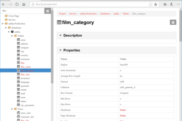 dbForge Documenter for MySQL預覽：可搜索的文檔    