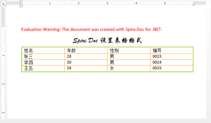 Word .NET库组件Spire.Doc系列教程：设置 Word 表格的格式