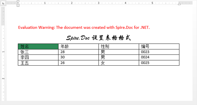 Word .NET库组件Spire.Doc系列教程：设置 Word 表格的格式