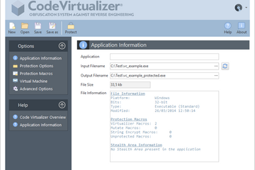 Code Virtualizer預(yù)覽：應(yīng)用信息