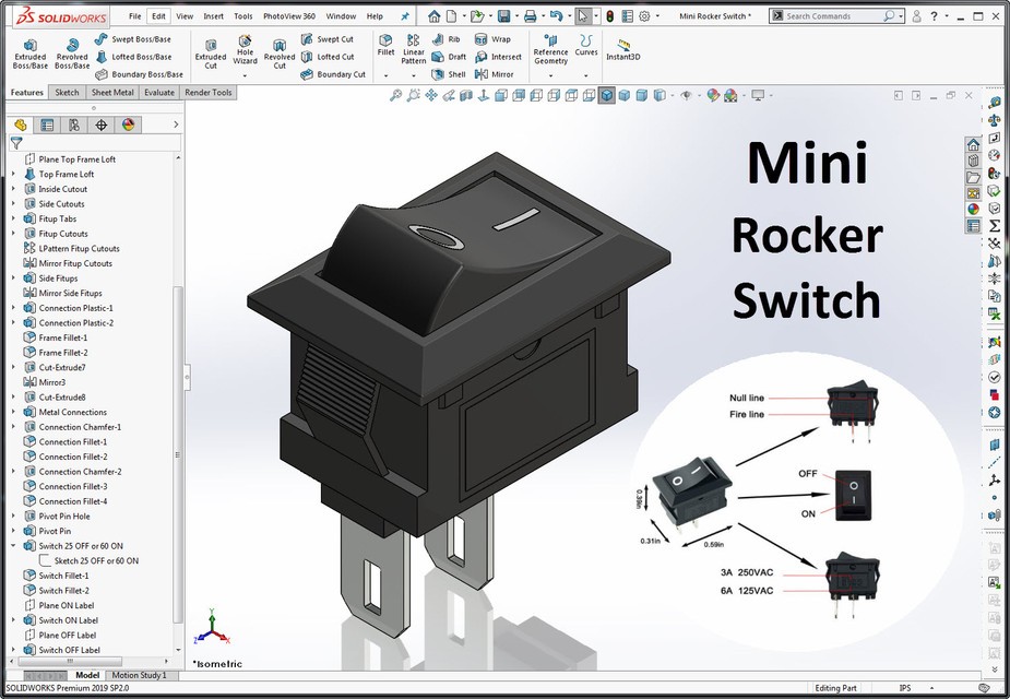 SolidWorks装配测试攻略：迷你翘板开关