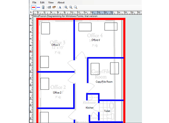 MindFusion.Diagramming for WinForms示例：平面图