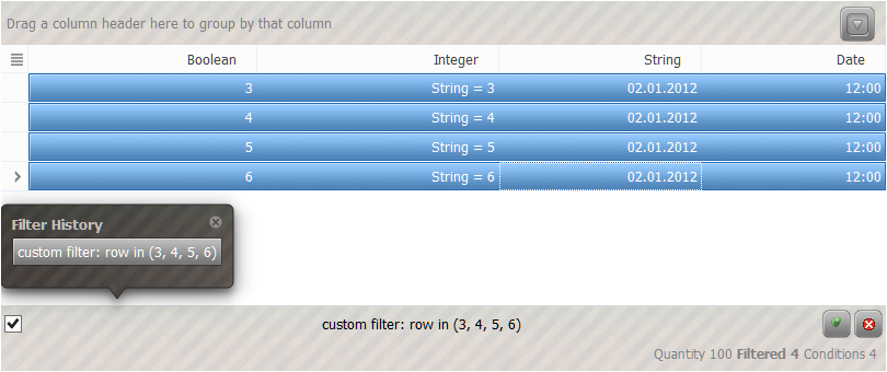 QtitanDataGrid在線示例：CustomFilter