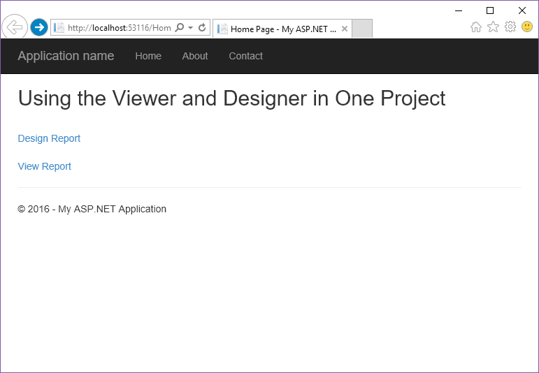 Stimulsoft ASP.NET MVC 表教程：在一个项目中使用查看器和设计器