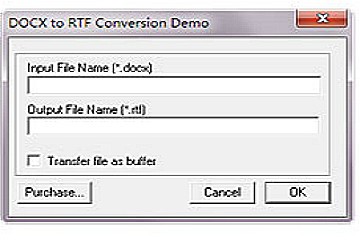 DOCX to RTF Converter v11（for Win32 DLL/ActiveX/MFC/C/C++/ASP ）