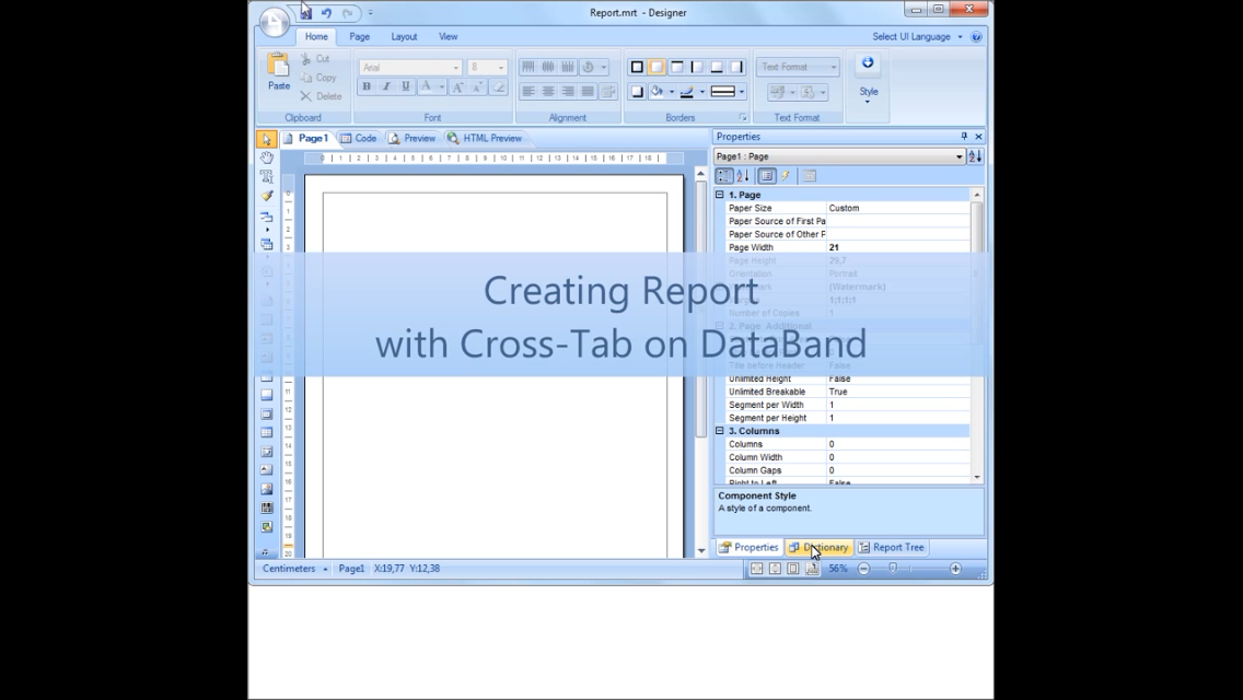 Stimulsoft报表工具：使用数据表上的交叉表创建报表