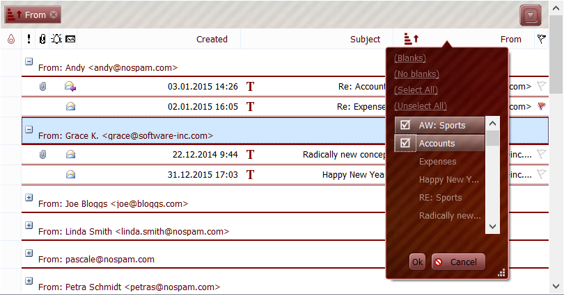 QtitanDataGrid在线示例：MSOfficeMode
