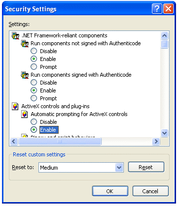 VARCHART XGantt User Manual: Guidelines for Internet Explorer security deployed