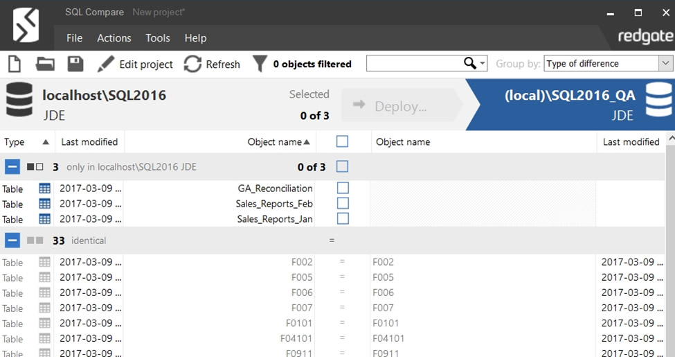 SQL Compare使用教程：如何在SQL Compare中使用自定义过滤器