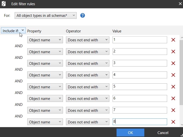 SQL Compare使用教程：如何在SQL Compare中使用自定义过滤器