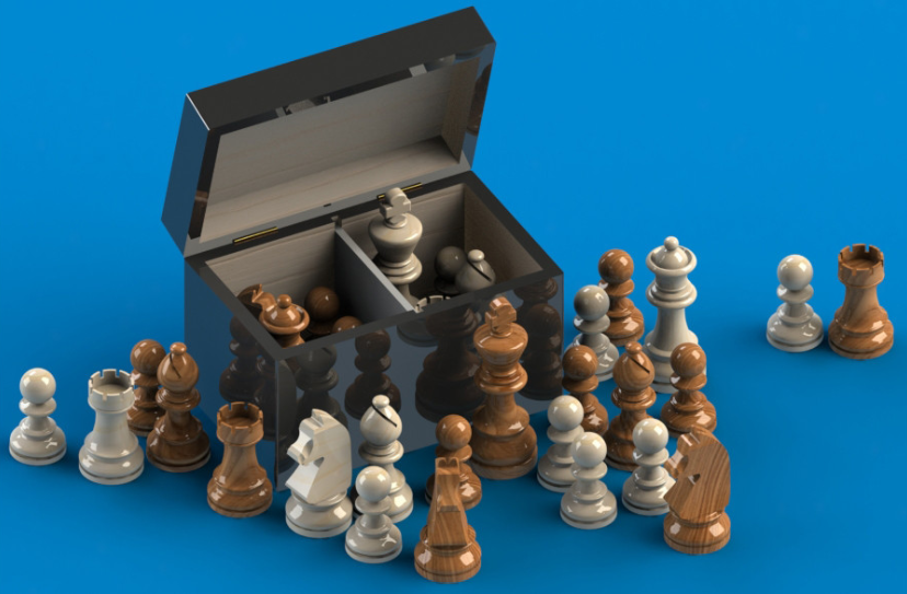 SolidWorks实体模型：国际象棋