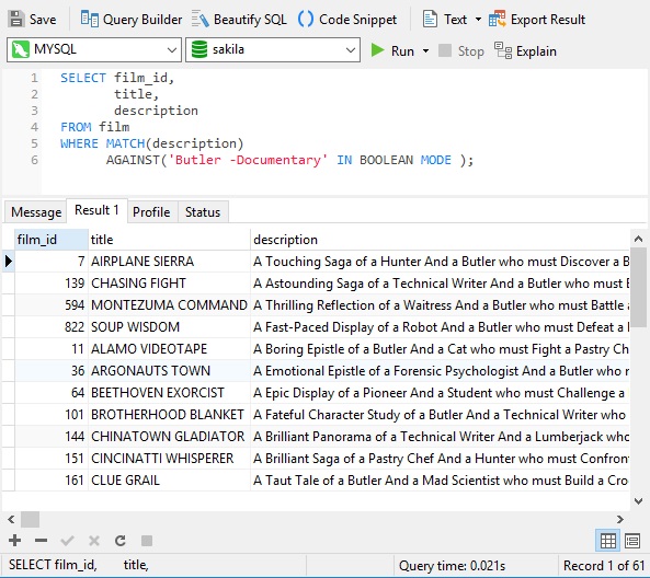 Navicat使用教程：在MySQL中執(zhí)行全文搜索（第3部分）-布爾全文搜索