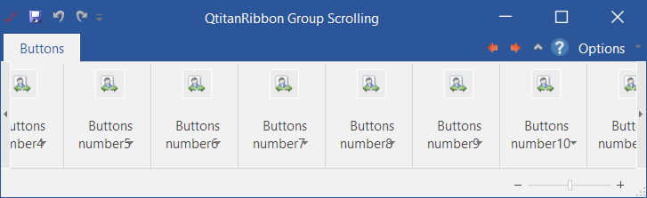 QtitanRibbon在線示例：GroupScrollingFeature