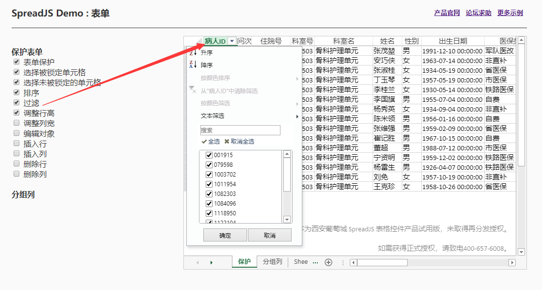 SpreadJS新人入门学习（六）：SpreadJS表单的基本属性（下）保护表单