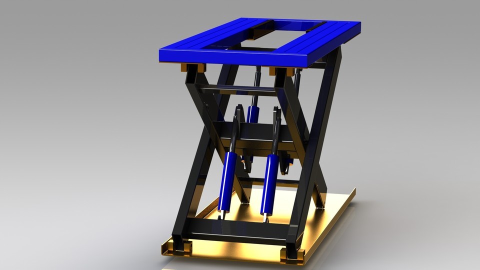 Solidworks模型： 剪叉式升降机