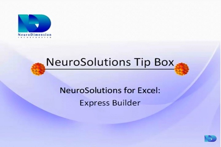 NeuroSolutions視頻教程：NeuroSolutions for Excel-Express Builder第1部分