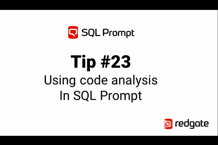 SQL Prompt视频教程：如何在SQL Prompt中使用代码分析