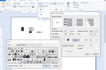 TX Text Control .NET for Windows Forms預覽：項目符號和編號列表