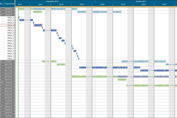 VARCHART XGantt预览：Another example of a production schedule Gantt chart.
