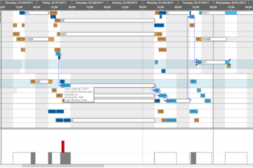 VARCHART XGantt預覽：Resource Gantt chart with multiple tasks in one row.