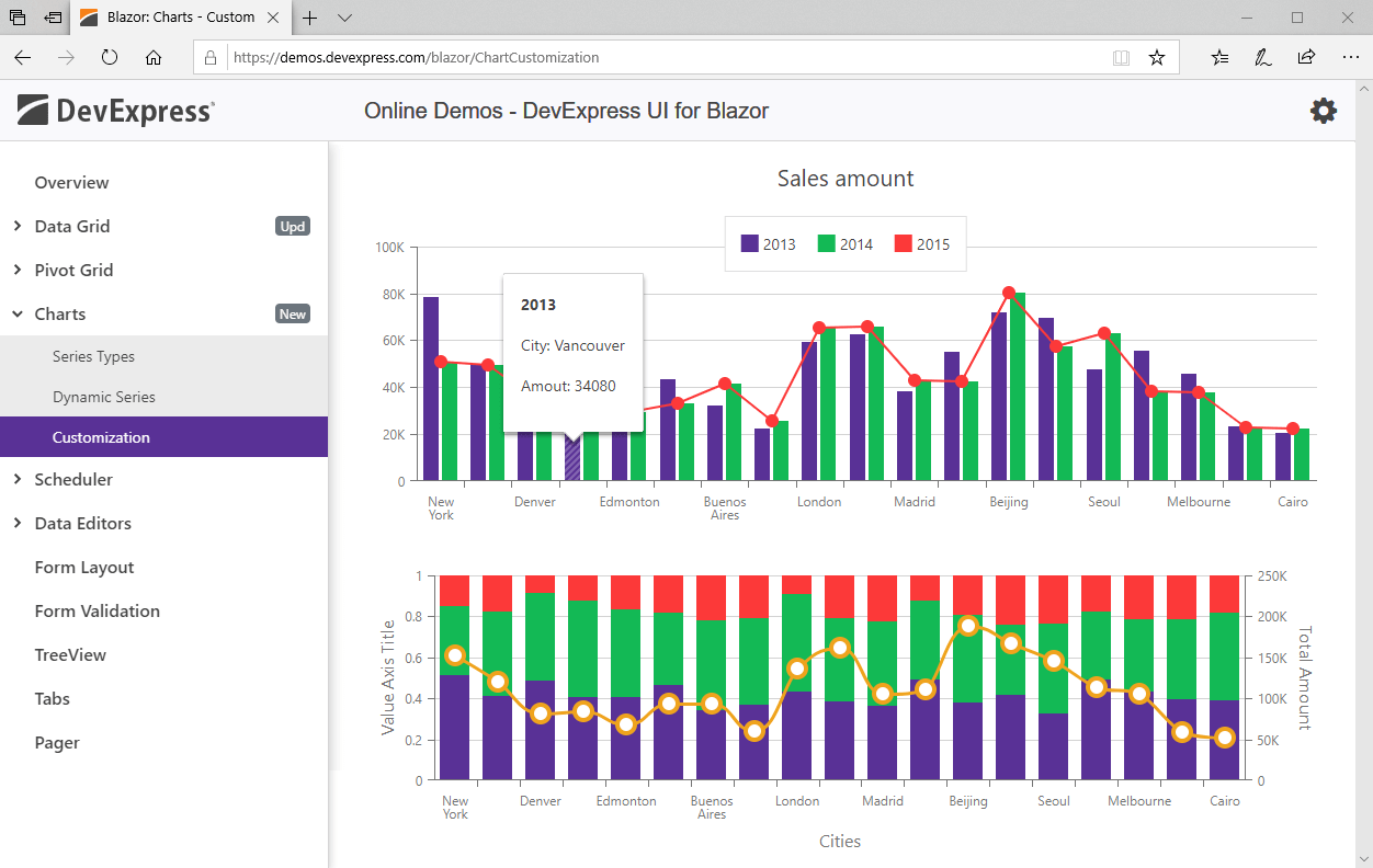 DevExpress 示例：Blazor Data Grid - 如何保存/加載網(wǎng)格的布局信息