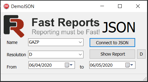 报表生成器FastReport VCL使用实例：将JSON格式的股票报价生成了一份报告