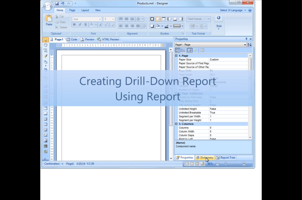 Stimulsoft Reports.Net视频教程：使用外部报表创建交互式列表