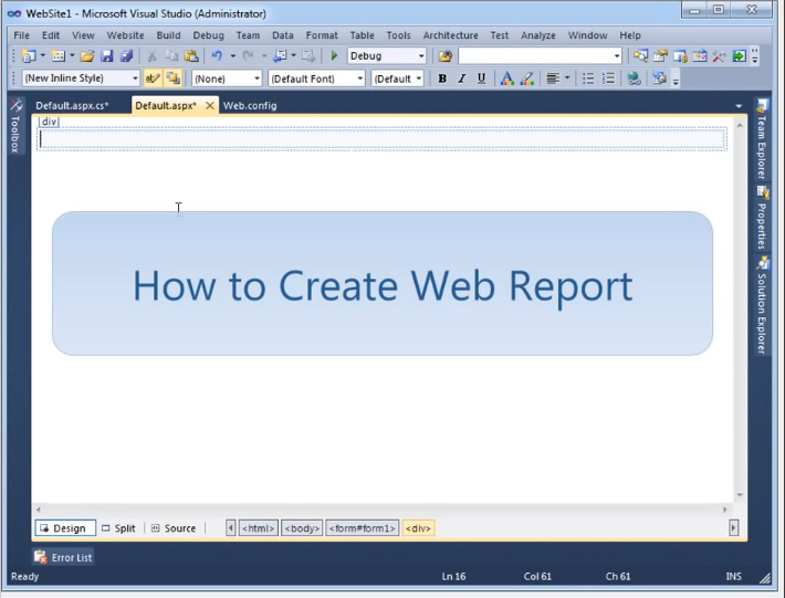 Stimulsoft Reports.Web视频教程： 创建网络报告
