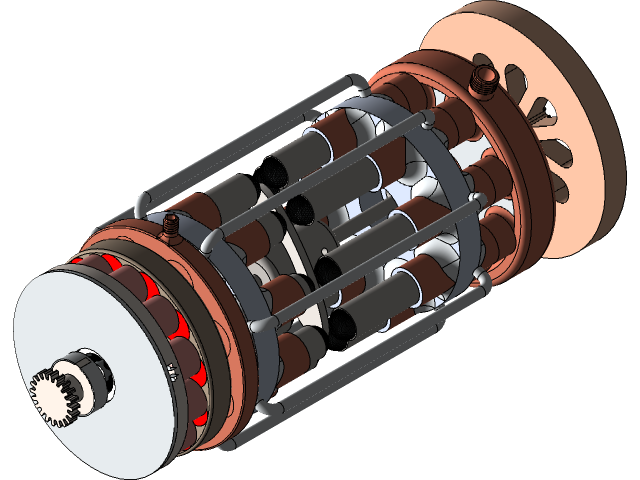 SolidWorks模型：8缸斯特林發(fā)動(dòng)機(jī)