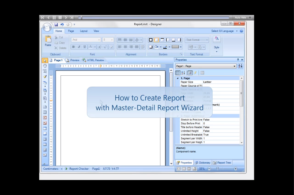 Stimulsoft Reports.Net视频教程： 使用主从报表向导创建报表