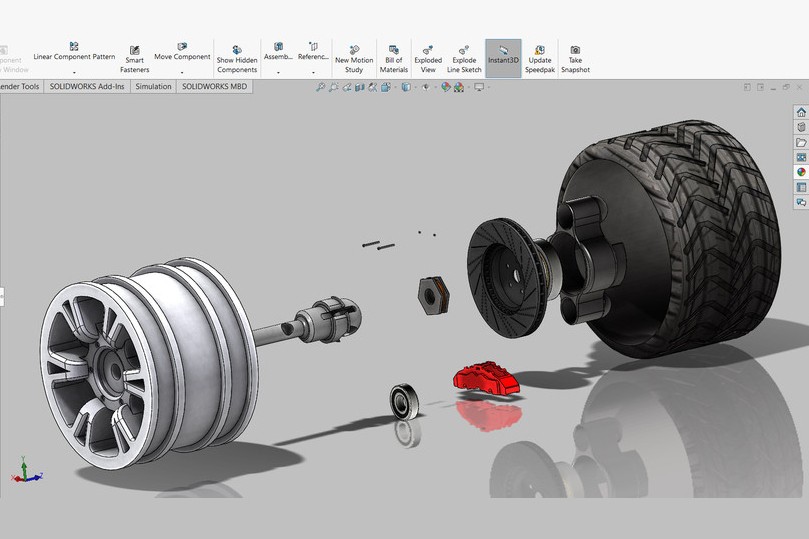 SolidWorks模型免费下载：车轮总成