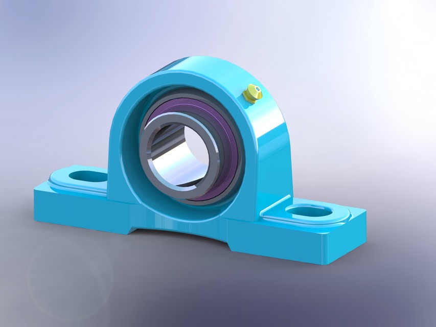SolidWorks模型免费下载：外球面立式带座轴承