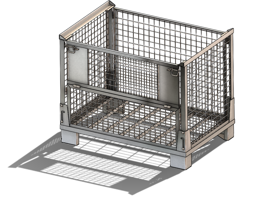 SolidWorks模型免費下載：可折疊網(wǎng)格箱