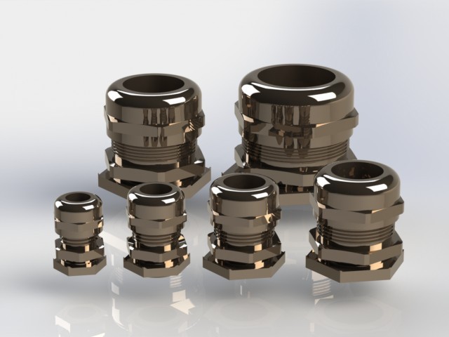 SolidWorks模型免费下载：金属电缆密封接头