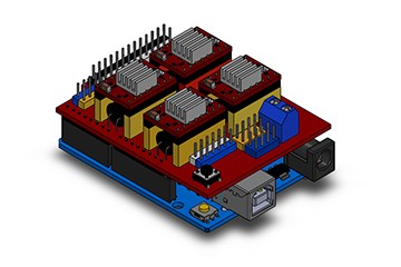 SolidWorks模型免费下载：Arduino Uno CNC 盾牌