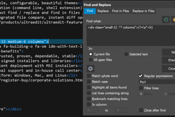 UltraEdit預(yù)覽：正則表達(dá)式搜索