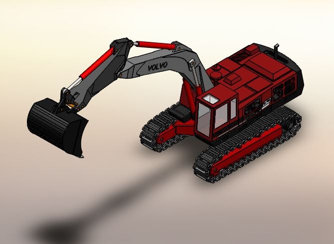 SolidWorks模型免費(fèi)下載：挖掘機(jī) - VOLVO EC 360