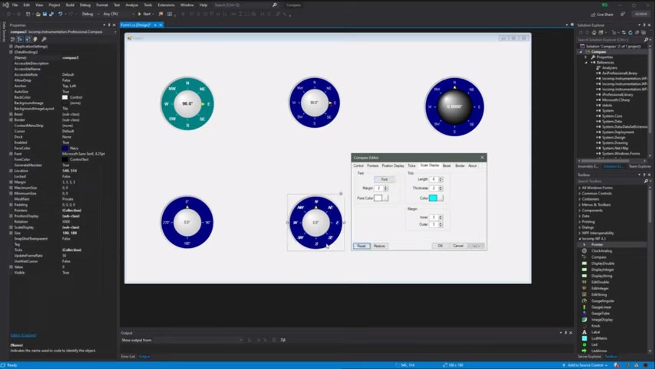 Compass - .Net WinForm - VS2019 C# - UI界面設(shè)置