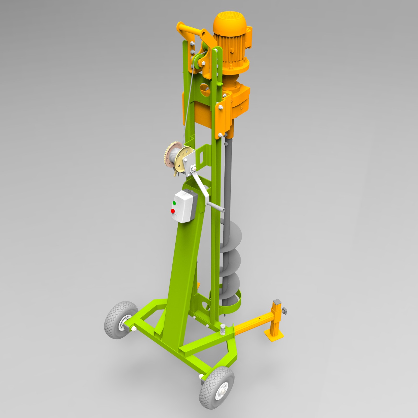 SolidWorks模型免费下载：土壤钻孔机