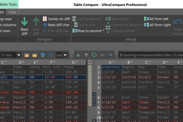 UltraCompare預覽：Excel對比與合并