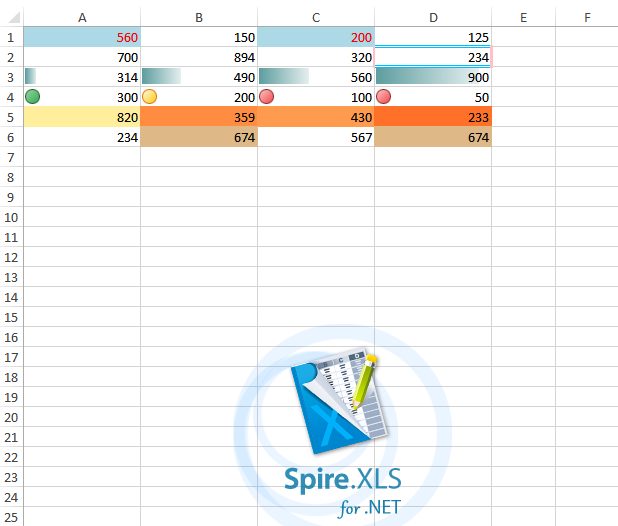 C#后端处理excel，按条件给单元格设置格式