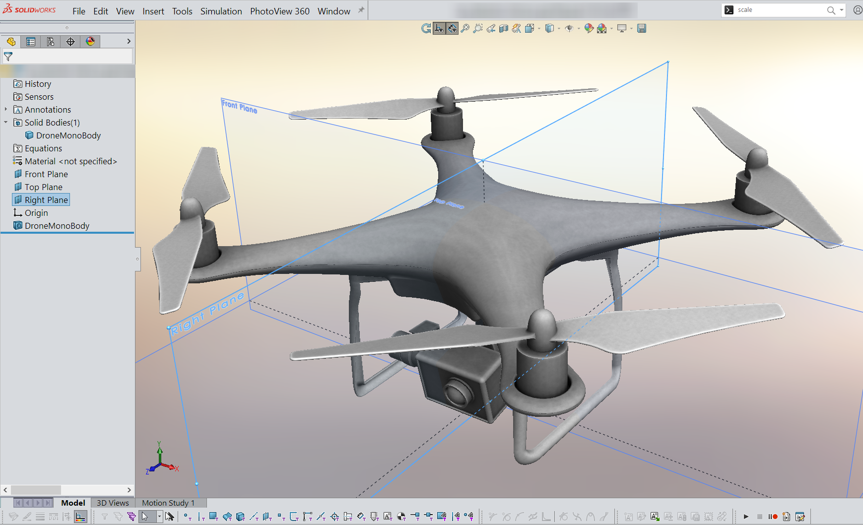 SolidWorks模型免費(fèi)下載：四旋翼無人機(jī)