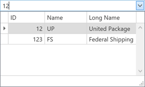 DevExpress WPF示例：LookUpEdit - 多列過濾