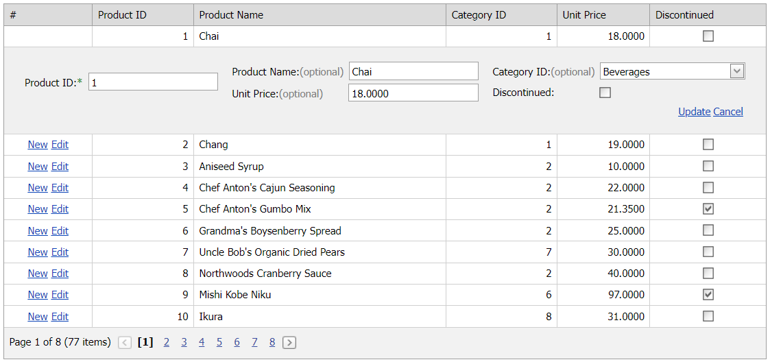 DevExpress ASP.NET Web Forms示例：Grid View - 如何自定义编辑表单布局