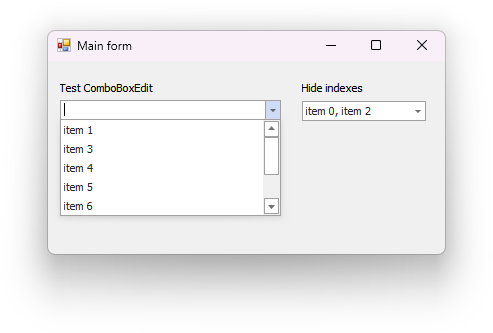 DevExpress WinForms示例：Data Editors - 如何隱藏ComboBoxEdit中的項目