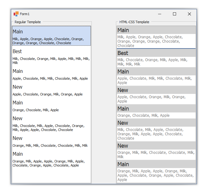 DevExpress WinForms示例：ListBoxControl - 創(chuàng)建項(xiàng)目模板來啟用自動(dòng)換行