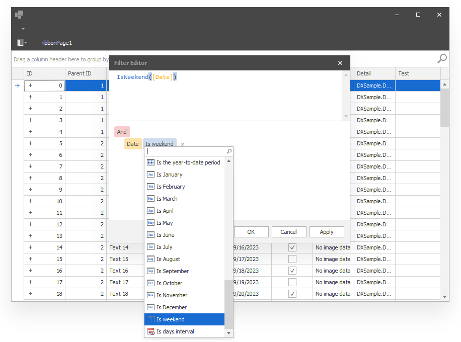 DevExpress WinForms示例：Filter Editor - 創(chuàng)建和注冊自定義函數(shù)