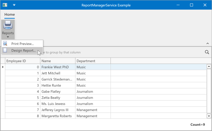 DevExpress WPF示例：Data Grid - 如何实现报表管理功能