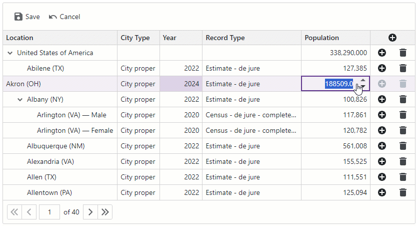 DevExpress示例：Blazor TreeList - 使用实体框架核心实现批量数据编辑